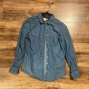 Classic Denim Button-Down Shirt for women